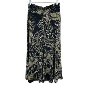 Cabi Safari Palazzo Pants Wide Leg Black Cropped Pull On Women's S